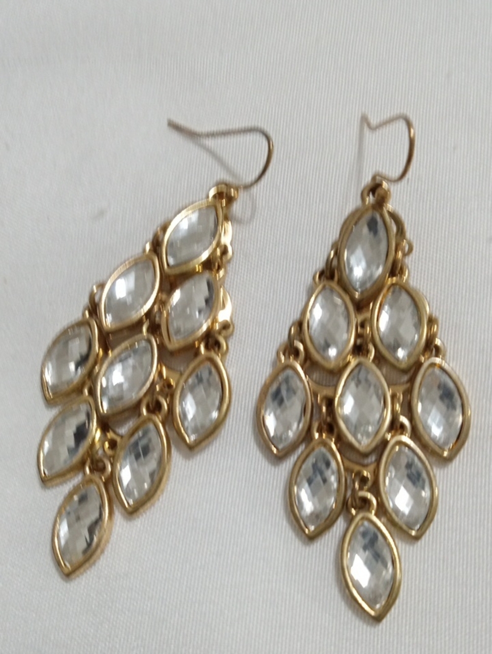 Gold-Tone Clear Crystal Chandelier Earrings - Women Jewelry